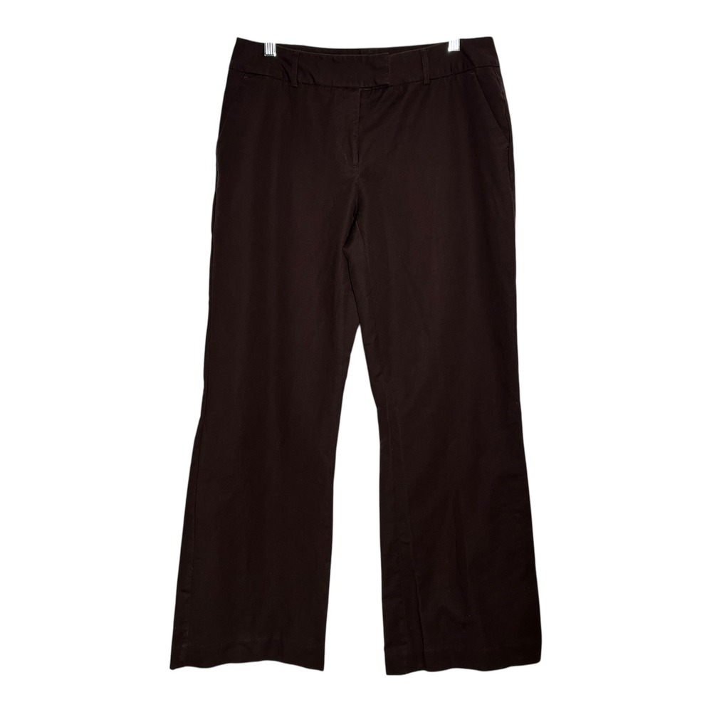 Worthington Womens Brown Modern Fit Pants Size 10 Cotton Blend Career Office